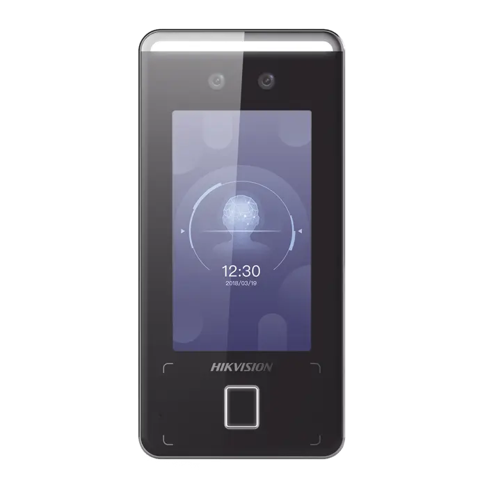 Terminal Min Moe WiFi de Reconocimiento Facial ULTRA RÁPIDO (Exterior IP65) / Hasta 1.5 mts en lectura / Soporta P2P Hik-Connect / 3,000 Usuarios /QR y Videoportero (ambientes de bajo ruido) / HIK-IA