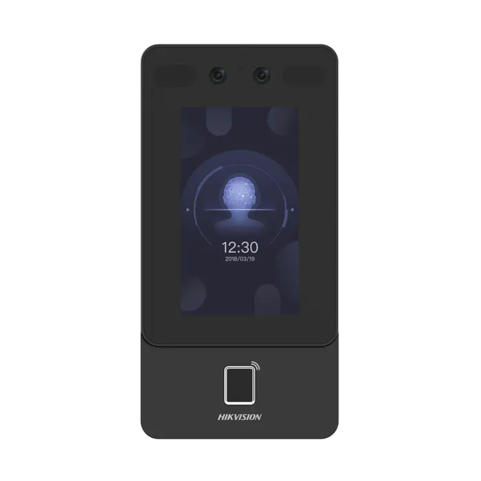 [DS-K1T342MFWX-E1] Terminal Min Moe PoE & WiFi de Reconocimiento Facial y Huella con Lector MIFARE / Exterior IP65 / Hasta 1.5 mts en Lectura de Rostro / Soporta P2P / 1,500 Rostros / 3,000 Huellas / Salida 12 Vcd para Chapa / PoE / SIP Estandar / HIK-IA