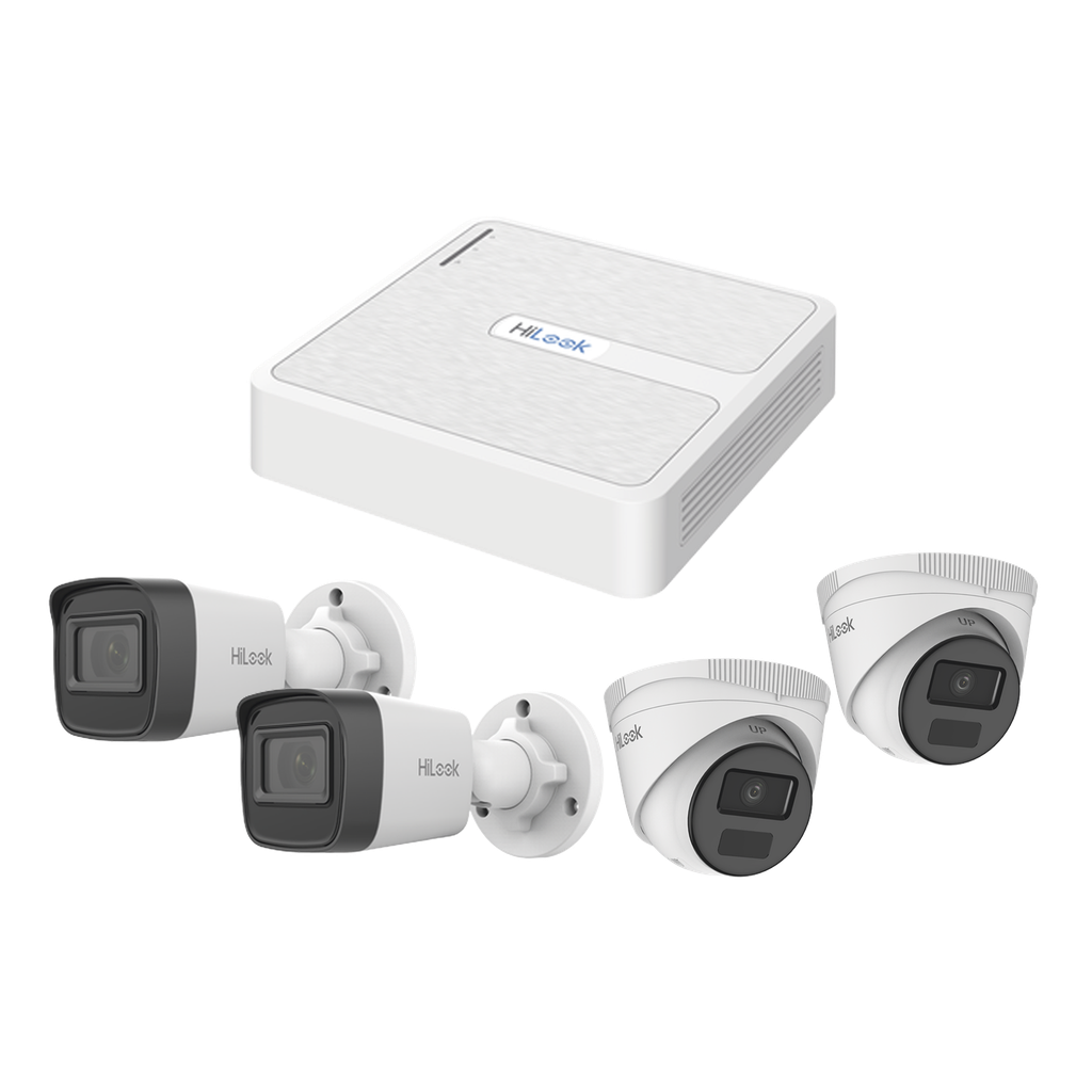 Kit IP 2 Megapixel / NVR de 8 Canales con 8 Puertos PoE / 2 Cámaras IP Bala para Exterior / 2 Cámaras IP Domo para Exterior