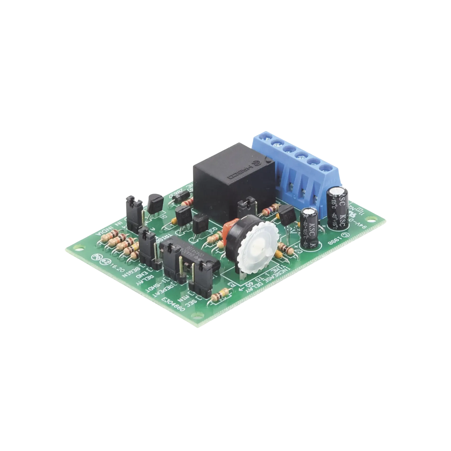 Relevador Con Temporizador / 3-60 Seg o 3-60 Min / Activación de Disparo Positivo o Negativo / Alimentación 12-24 Vcc