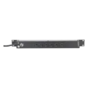 Multicontacto Horizontal (PDU) de 6 Contactos (NEMA 5-15R) Rack 19" 1UR. Voltaje Entrada/Salida: 120Vca/15A