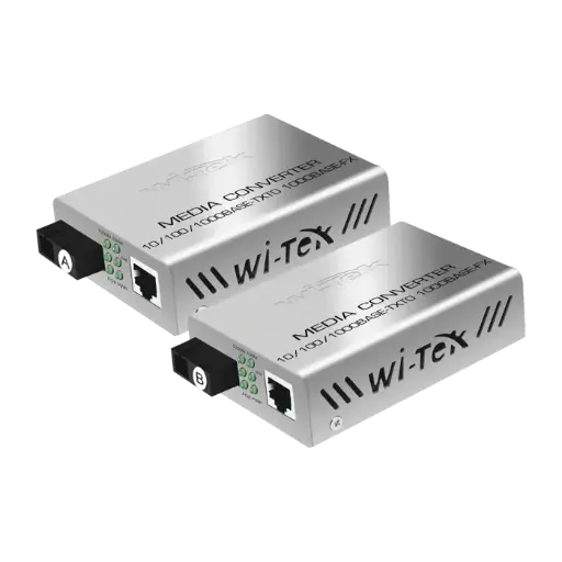 [WIMC101G] Convertidor de medios / Hasta 25 Km / 1 puerto SC 1000Mbps / 1 puerto RJ45 1000Mbps / WL: Tx 1310nm - Rx 1550nm / incluye 2 piezas A y B