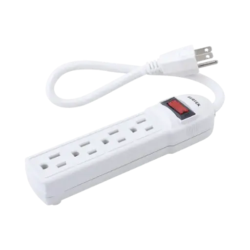 [SYS-136200] Multicontacto con cable 30 cm. 4 tomas 127 Vca línea, tierra, neutro 15 A max.