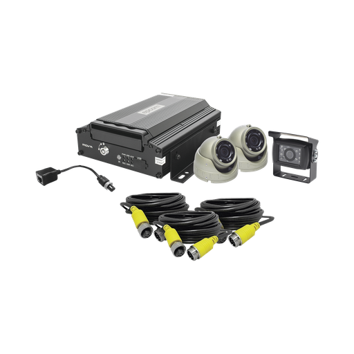 [XMR401NHDSKIT] KIT DVR PARA VEHICULO /  INCLUYE /  CÁMARAS PARA INTERIOR /  CÁMARA PARA EXTERIOR, / 2MP AHD /  CABLES EXTENSORES / ADAPTADOR LAN.