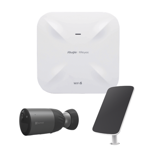 [RGRAP6260(G)/BC1C/PS] Kit de Cámaras Wi-Fi  con Access Point/ Incluye 1 Cámara de Batería  CS-BC1C / 1 Pane solar Mod. CS-CMT-SOLARPANEL-C / 1 Access Point RG-RAP6260(G)