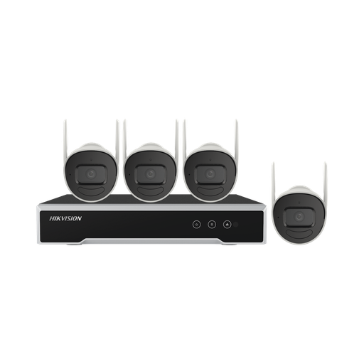 [NK44W0H-1T(E)] Kit IP Inalámbrico 4 Megapixel / NVR 4 Canales / 4 Cámaras Bala para Exterior / 1 HDD de 1 TB / Modo Repetidor