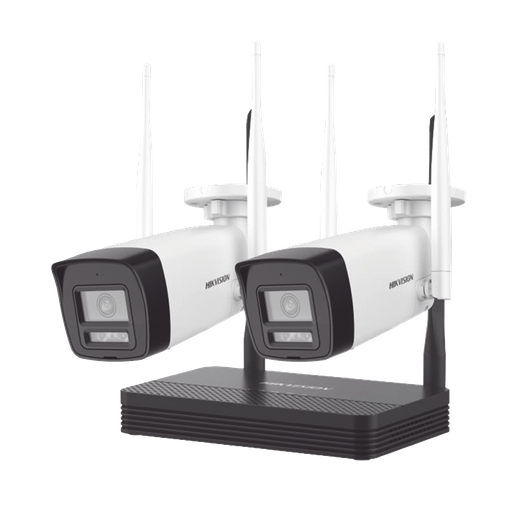 [NKS422W0H] Kit IP Inalámbrico 2 Megapixel (1080p) / NVS 4 Canales / 2 Cámaras Bala para Exterior con Lente 2.8 mm y Dual Light (30 mts IR + 20 mts Luz Blanca) / Audio Bidireccional (Micrófono y Bocina) / Soporta Micro SD de 512 GB