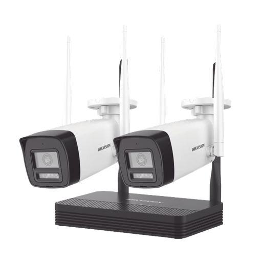 [NKS424W0H] Kit IP Inalámbrico 4 Megapixel / NVS 4 Canales / 2 Cámaras Bala para Exterior con Lente 2.8 mm y Dual Light (30 mts IR + 30 mts Luz Blanca) / Audio Bidireccional (Micrófono y Bocina) / Soporta Micro SD de 512 GB