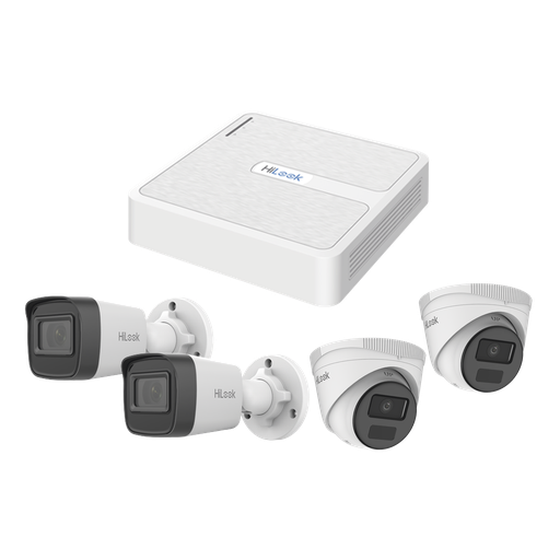[KIPH2B2D/2MP] Kit IP 2 Megapixel / NVR de 8 Canales con 8 Puertos PoE / 2 Cámaras IP Bala para Exterior / 2 Cámaras IP Domo para Exterior