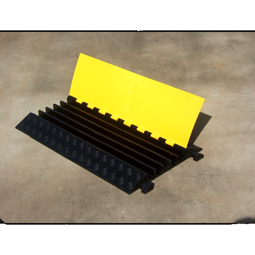 [AC905-CV] Protector de Cable de 5 Canales / Base de Goma y Tapa de Plástico / Capacidad 4.6 Toneladas / Canal 38x35MM / Longitud 90 cm / Amarillo y Negro
