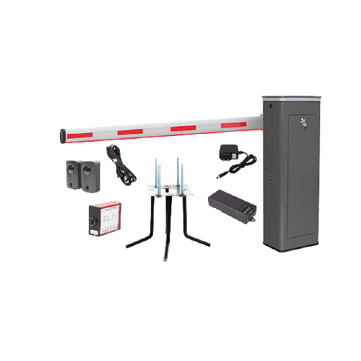 [KIT-XBF-3L-LED] Kit COMPLETO Barrera Izquierda XBF Con Corona LED / Brazo Iluminado de 3M / Incluye Sensor de Masa, Transformador, Lazo Magnético, Ancla, Fotoceldas y 2 Controles Inalámbricos